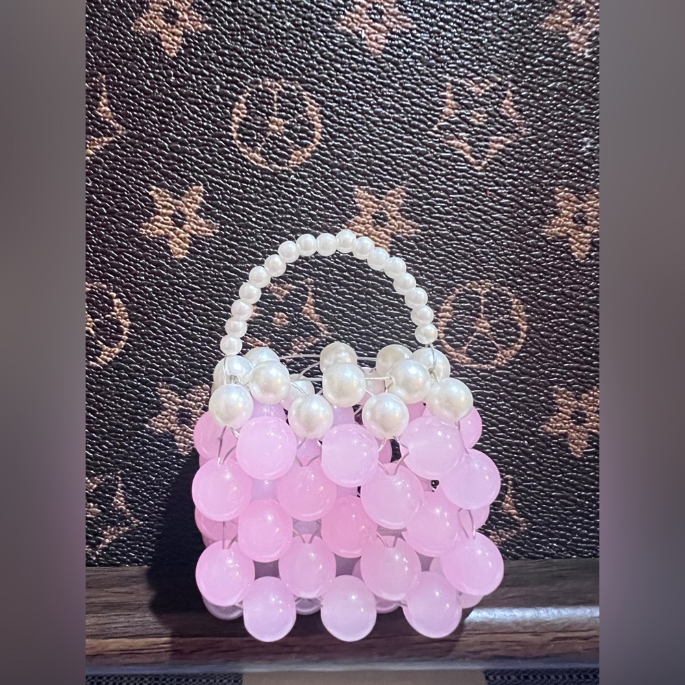 ❤️Pink Beaded Mini Handbag Decoration - Picture 3 of 5